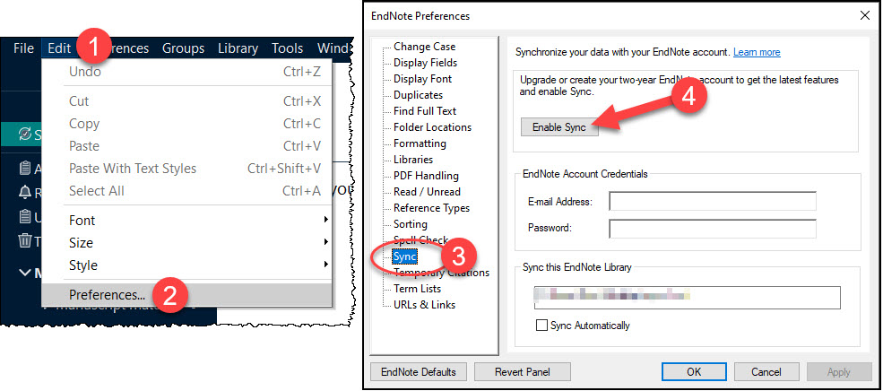 So erstellen Sie ein Konto bei EndNote Web, verbinden EndNote