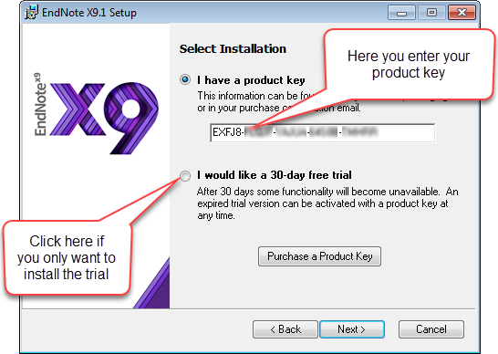 Single installation of EndNote X9, Windows – Alfasoft Support