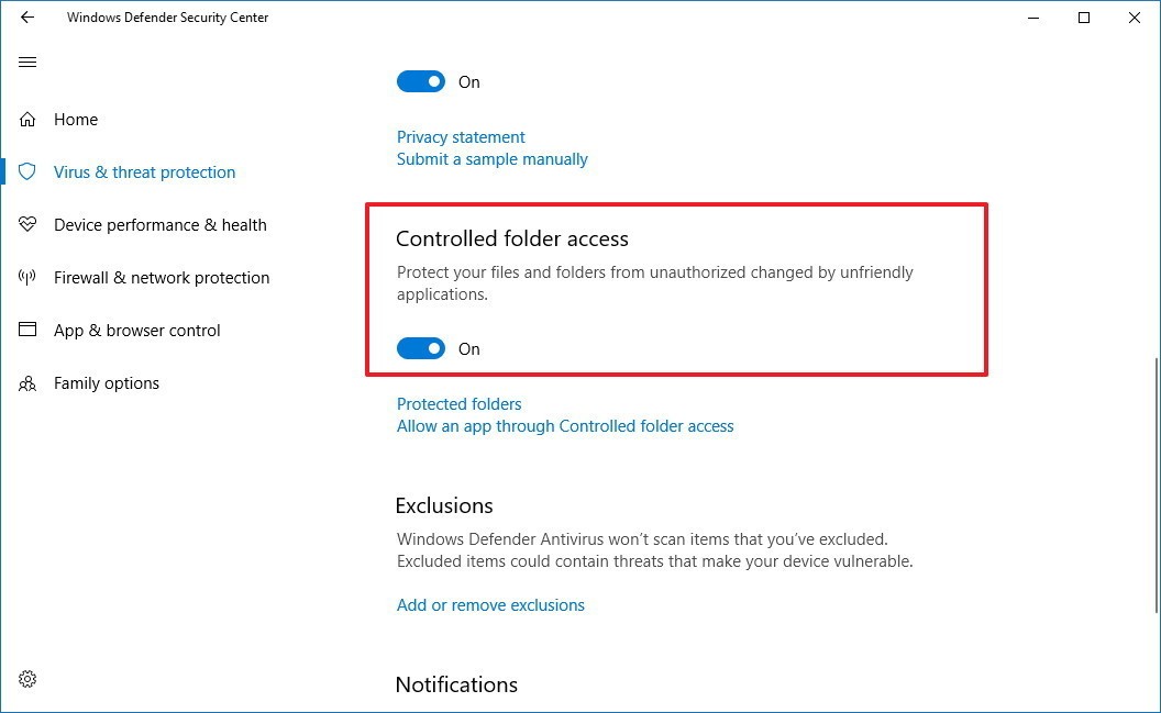 controlled folder access intune