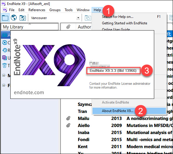 Finding your EndNote version number – Alfasoft Support & Knowledgebase